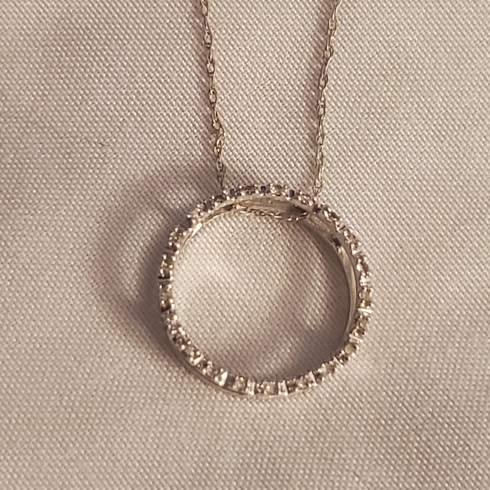 "Circle of life" diamond accent necklace